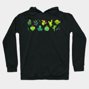 Watercolor Cacti (Cactus Pattern) Hoodie